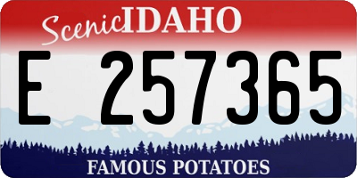 ID license plate E257365