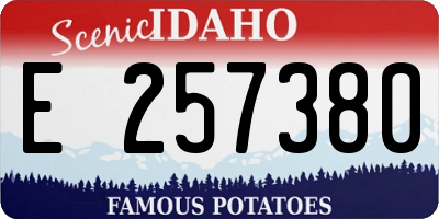 ID license plate E257380