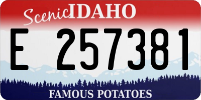 ID license plate E257381