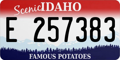 ID license plate E257383