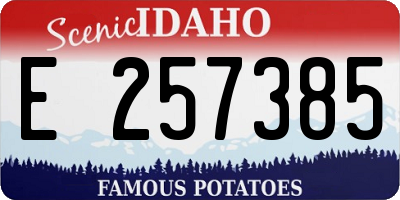ID license plate E257385