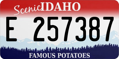 ID license plate E257387