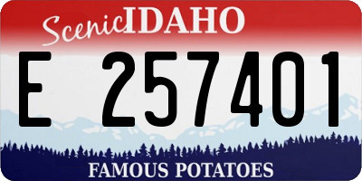 ID license plate E257401