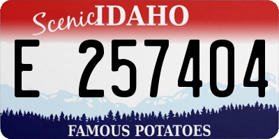 ID license plate E257404
