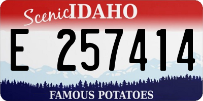 ID license plate E257414