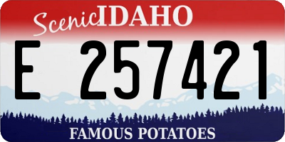ID license plate E257421
