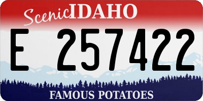 ID license plate E257422