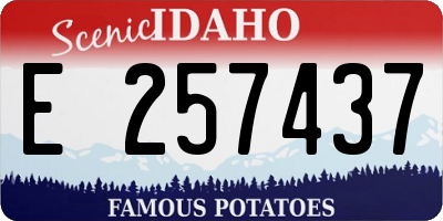 ID license plate E257437