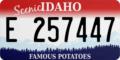 ID license plate E257447