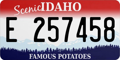 ID license plate E257458