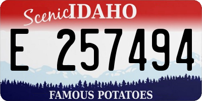 ID license plate E257494