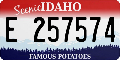 ID license plate E257574