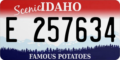 ID license plate E257634