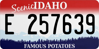 ID license plate E257639