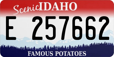 ID license plate E257662