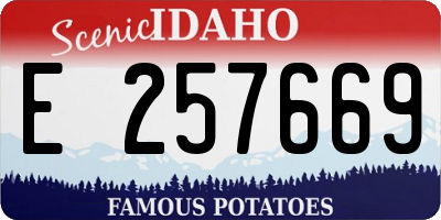 ID license plate E257669