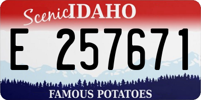 ID license plate E257671