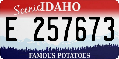 ID license plate E257673