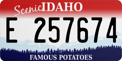 ID license plate E257674