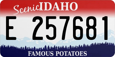 ID license plate E257681