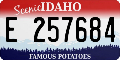 ID license plate E257684