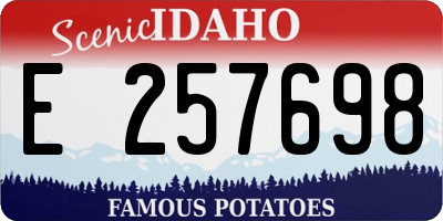 ID license plate E257698