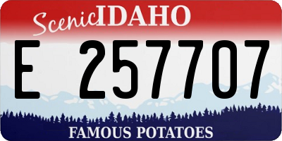 ID license plate E257707