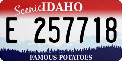 ID license plate E257718