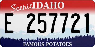 ID license plate E257721