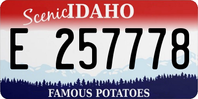 ID license plate E257778