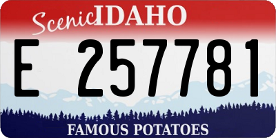 ID license plate E257781
