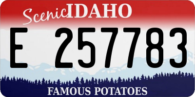 ID license plate E257783