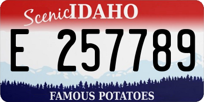 ID license plate E257789
