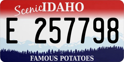 ID license plate E257798