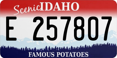 ID license plate E257807