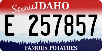 ID license plate E257857