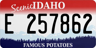 ID license plate E257862