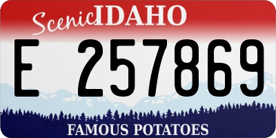 ID license plate E257869
