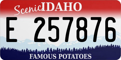 ID license plate E257876