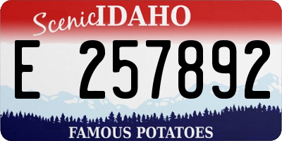 ID license plate E257892