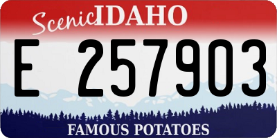 ID license plate E257903
