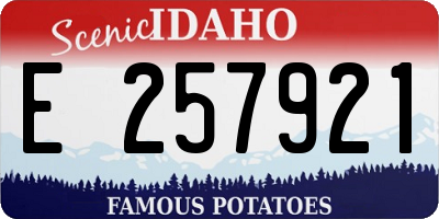 ID license plate E257921