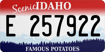 ID license plate E257922