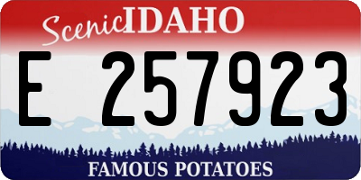 ID license plate E257923