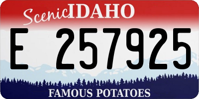 ID license plate E257925