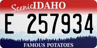 ID license plate E257934