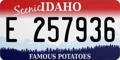 ID license plate E257936