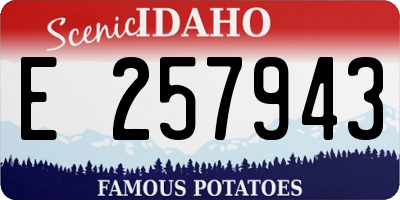 ID license plate E257943