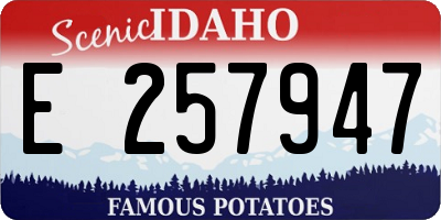 ID license plate E257947