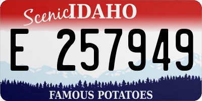 ID license plate E257949